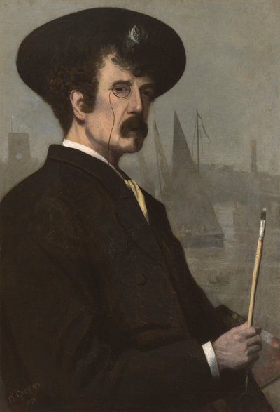 James Abbott McNeill Whistler (1834-1903) 1870 (olieverf op doek) door Walter Greaves