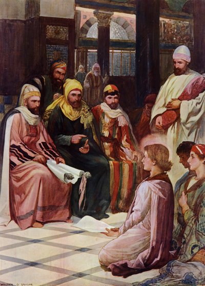 De jongen Jezus in de tempel door Walter Grieve