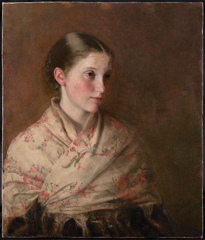 Een meisje in een sjaal (olieverf op doek) door Walter Henry Truscott