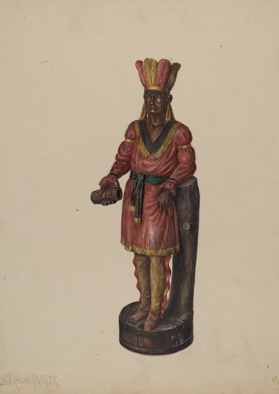 Sigarenwinkel Indiaan, c. 1936 door Walter Hochstrasser