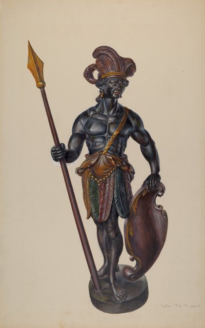 Sigarenwinkel Indiaan, ca. 1937 door Walter Hochstrasser
