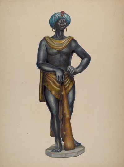 Nubische slavenfiguur, ca. 1937 door Walter Hochstrasser