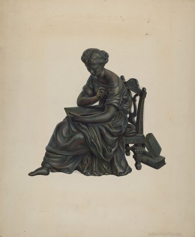 Standbeeldklokdecoratie, ca. 1939 door Walter Hochstrasser