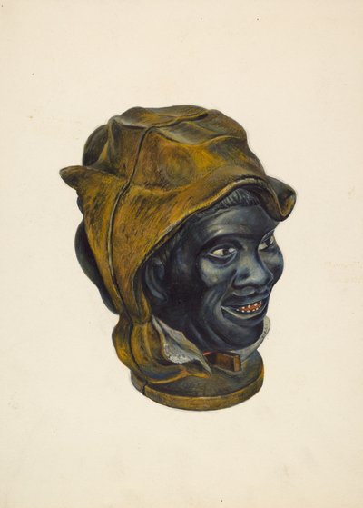 Speelgoedbank: Hoofd van een zwarte jongen, ca. 1939 door Walter Hochstrasser