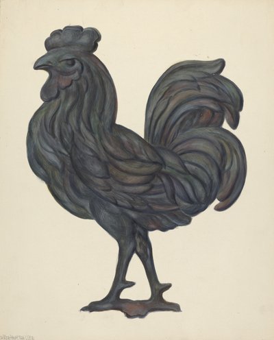 Weerhaan door Walter Hochstrasser