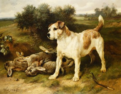 Een Foxterriër met de Dagvangst door Walter Hunt