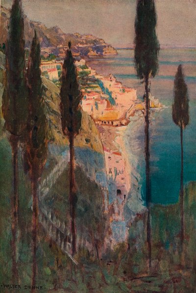 Avondschaduwen, Amalfi, ca. 1887-1906, 1906-7 door Walter J Donne