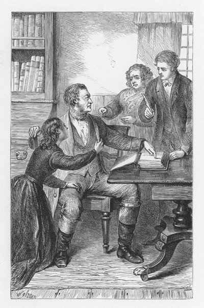 Scène uit De molen aan de Floss van George Eliot, ca. 1880 door Walter James Allen