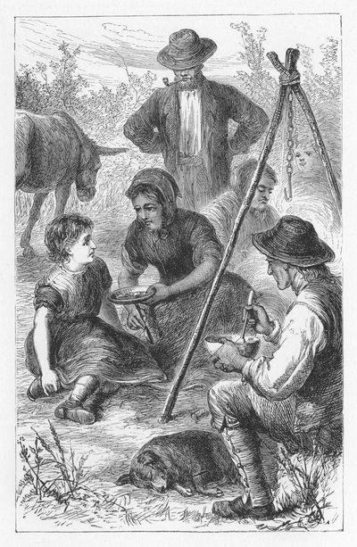 Scène uit The Mill on the Floss door George Eliot, ca. 1880 door Walter James Allen