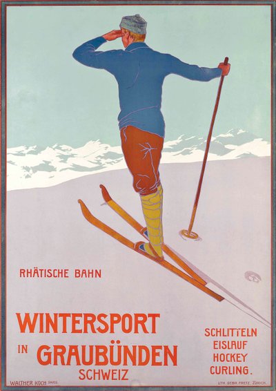 Wintersport in Graubünden door Walter Koch