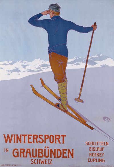 Wintersport in Graubünden door Walter Koch