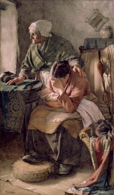 "Maar mannen moeten werken en vrouwen moeten huilen", 1883 door Walter Langley