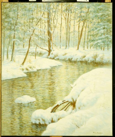 Winterstroom, Zonsondergangsgloed door Walter Launt Palmer