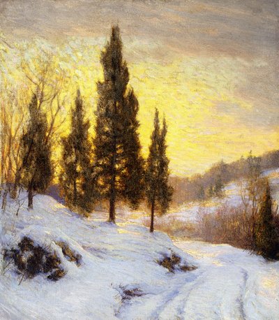 Winter Zonsondergang door Walter Launt Palmer