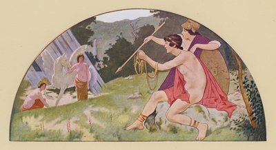 Bellerophon ontvangt van Minerva het gevleugelde paard Pegasus door Walter MacEwen