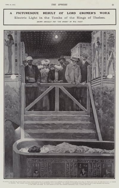 Elektrisch licht in de graven van de koningen van Thebe door Walter Paget