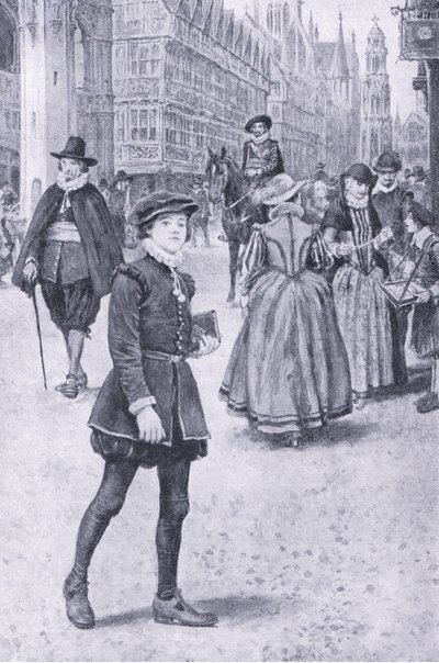 Herrick rijdt door Cheapside door Walter Paget