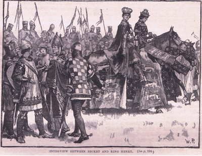 Interview tussen Becket en Koning Hendrik AD 1169 door Walter Paget