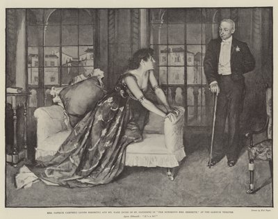 Mevrouw Patrick Campbell (Agnes Ebbsmith) en Meneer Hare (Hertog van St Olpherts) in The Notorious Mrs Ebbsmith, in het Garrick Theatre door Walter Paget