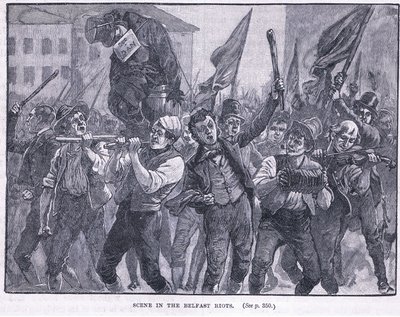 Scène in de Belfast Rellen 1864 AD door Walter Paget