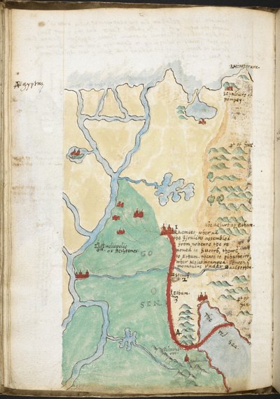 Kaart van Noord-Afrika, uit een notitieboek met een historische gazetteer, bibliotheeklijsten, enz.; c.1606-08 door Walter Raleigh