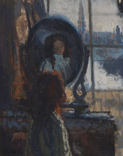 Meisje bij een spiegel, kleine Rachel door Walter Richard Sickert