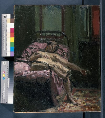Naakt op een bed door Walter Richard Sickert