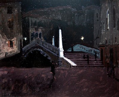 Ponte delle Guglie sul Cannaregio (Nacht Scène, Venetië) c.1896 door Walter Richard Sickert