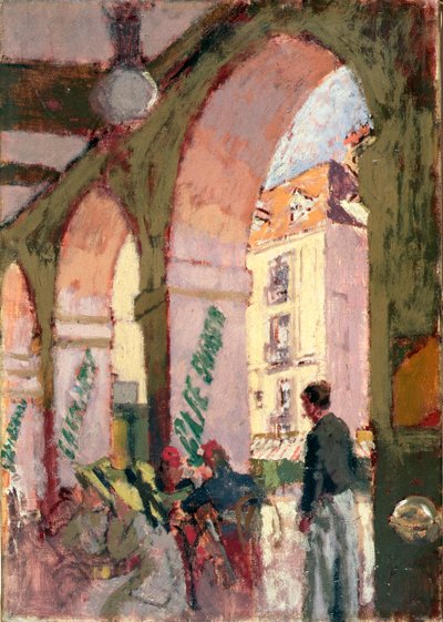 Het Café Suisse, of Café des Arcades, Dieppe door Walter Richard Sickert