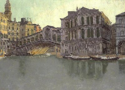 Het Grand Canal en de Rialto, Venetië, c.1895-96 door Walter Richard Sickert