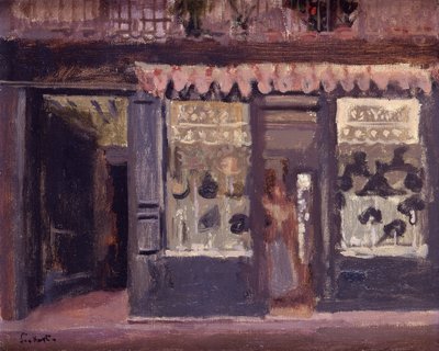 De hoedenwinkel door Walter Richard Sickert