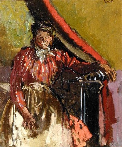 Vrouw zittend op een bed door Walter Richard Sickert
