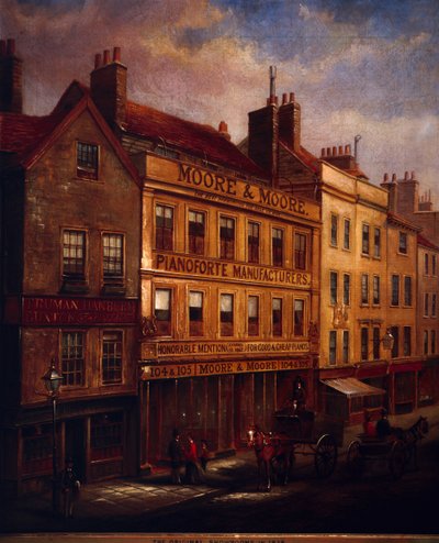 Bishopsgate, Londen, in 1871 door Walter Riddle