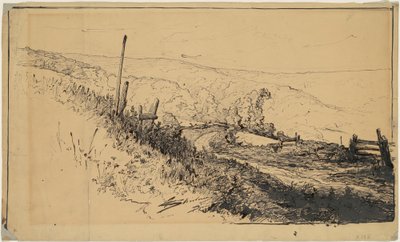 Een weg in de heuvels bij Dordrecht door Walter Shirlaw