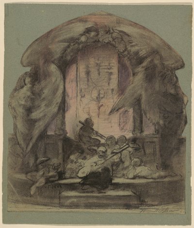 Ontwerp voor een Geschilderde Muurdecoratie door Walter Shirlaw
