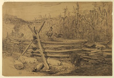 Boerderijtoneel door Walter Shirlaw