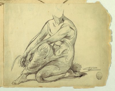 Knielende vrouw door Walter Shirlaw