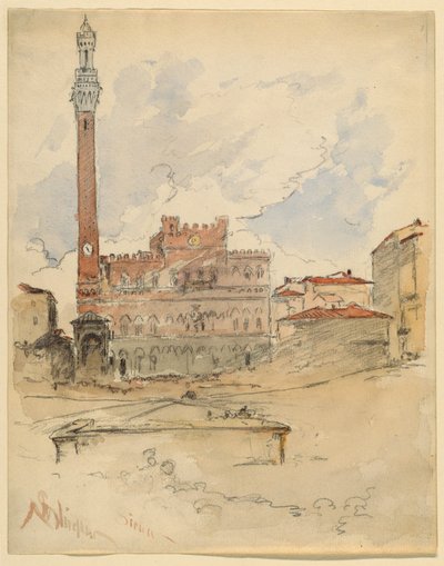 Palazzo Pubblico, Siena door Walter Shirlaw