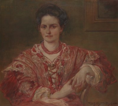 Portret van Dorothea A. Dreier (1870) door Walter Shirlaw