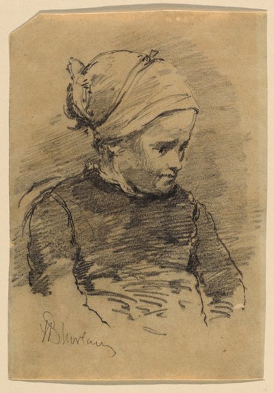 Portret van een boerenmeisje door Walter Shirlaw