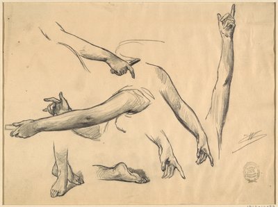 Studies van de Ledematen van een Vrouw door Walter Shirlaw