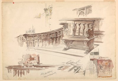 Studies van de kathedraal van Siena door Walter Shirlaw