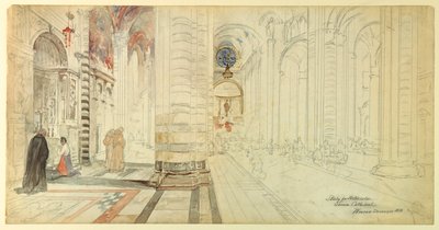 Studie voor aquarel, Kathedraal van Siena door Walter Shirlaw