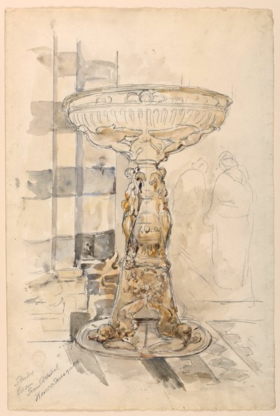 Studie van bassin, kathedraal van Siena door Walter Shirlaw