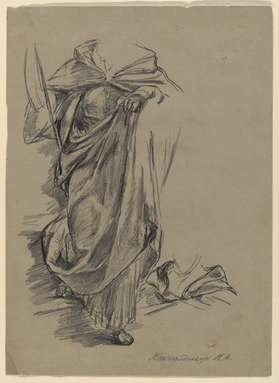 Studie van draperie door Walter Shirlaw