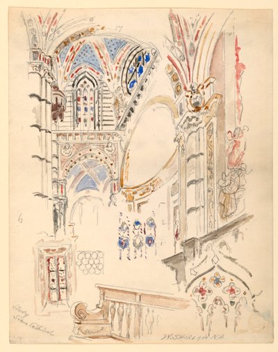 Studie van de kathedraal van Siena door Walter Shirlaw