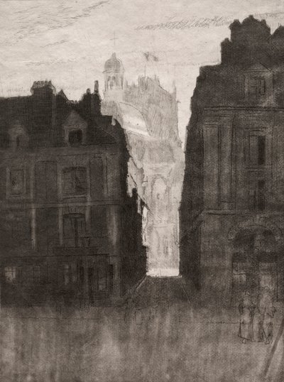 Dieppe, La Rue Notre Dame door Walter Sickert