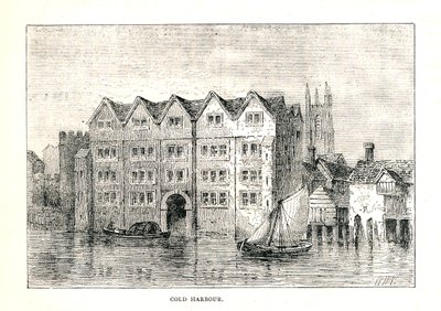 Cold Harbour. Middeleeuws herenhuis aan de noordelijke oever van de Theems boven de London Bridge, 1894 door Walter Thornbury