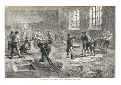 Het Interieur van de Munt, naar een tekening van ca. 1800, 1878 door Walter Thornbury