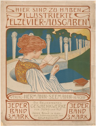 Affiche van uitgeverij Hermann Seemann Nachfolger door Walter Tiemann